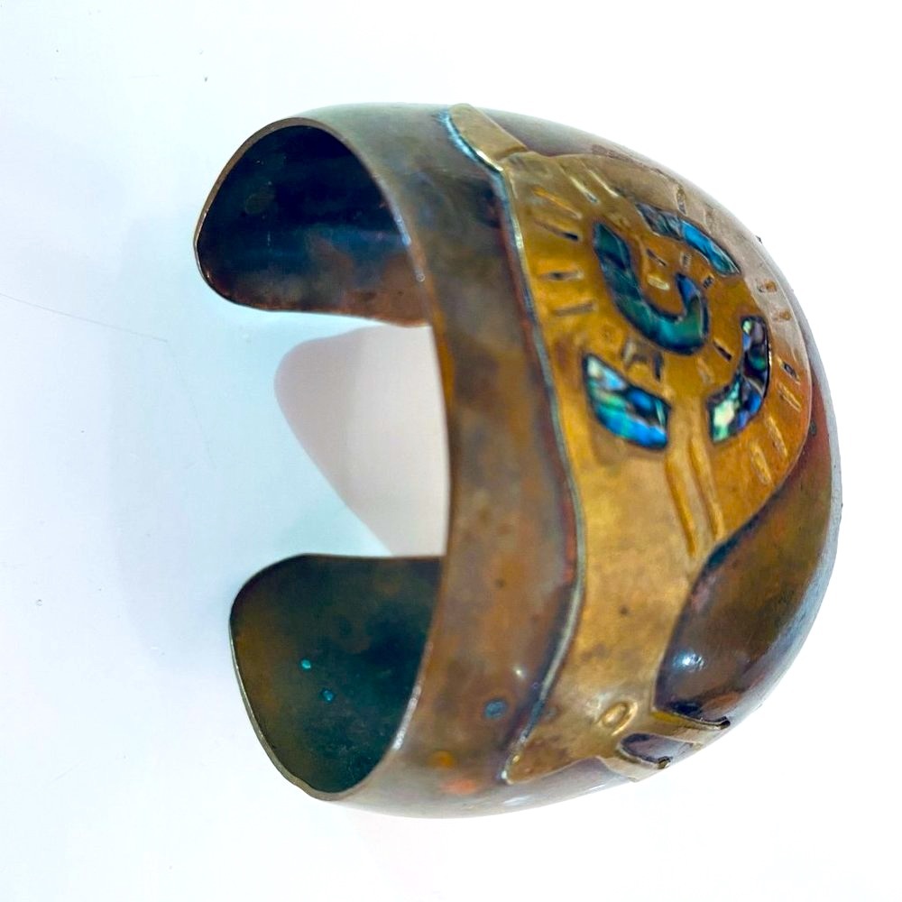 Vintage Luciano Mechoen Mexican Cuff Bras Bracelet - Picture 11 of 16